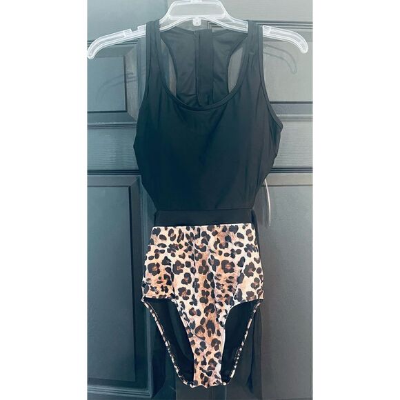 MOLYBELL One Piece Swimsuits for Women High Waisted Cutout Racerback Zip Up - Picture 2 of 6